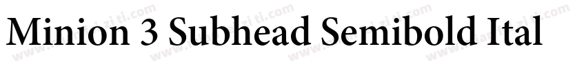 Minion 3 Subhead Semibold Italic字体转换